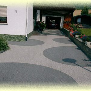 Nostalgo Pflaster rinnit Granit, Kreise  rinnit Basalt